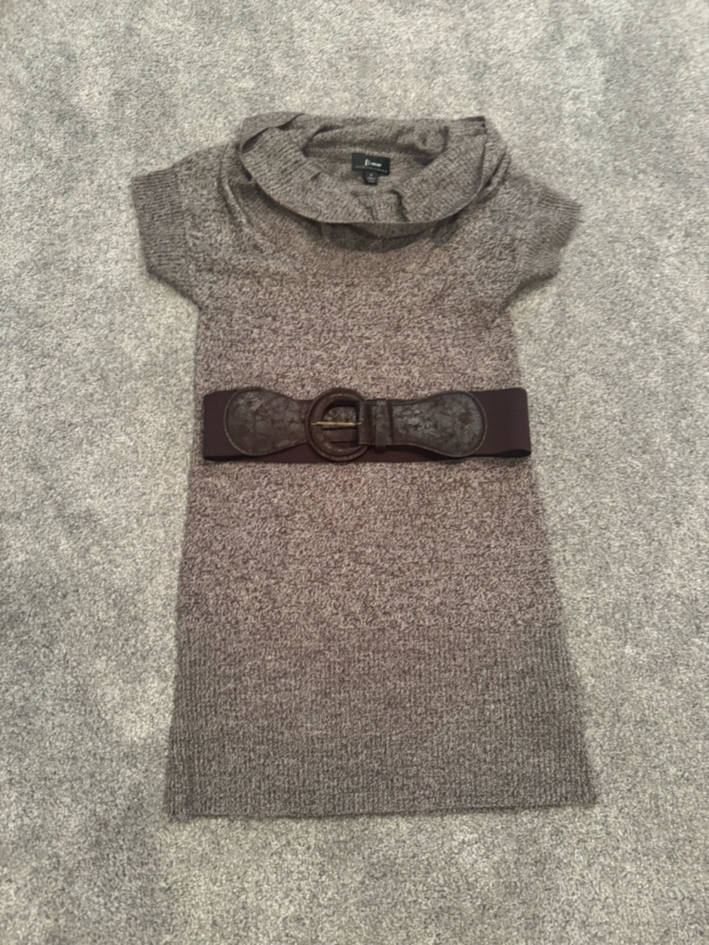 B-wear Charcoal Cowl Neck Sweater Dress
